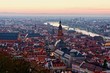 Vista of the city of Heidelberg, Germany at dusk