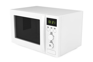 Wall Mural - White Microwave Oven. 3d Rendering