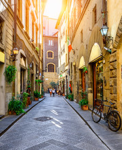 Narrow Street In Florence, Tuscany. Italy
