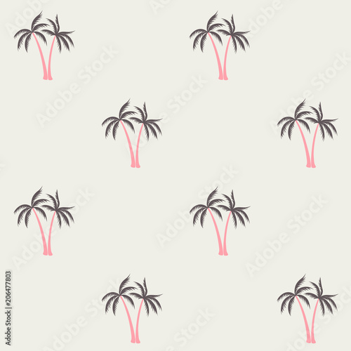 Coconut palm tree pattern textile material tropical forest background. Thaila...