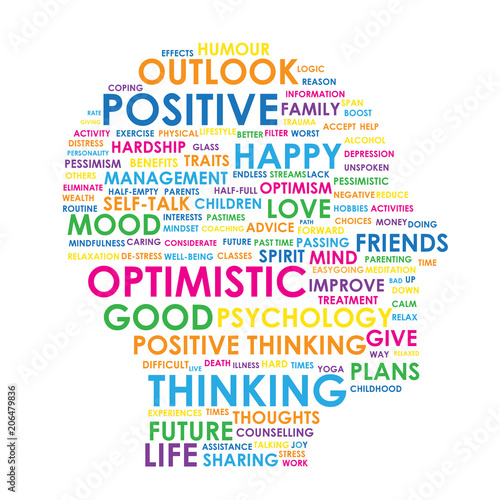 Cuadros en Lienzo POSITIVE THINKING colourful tag cloud