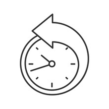 Back Arrow Around Clock Linear Icon