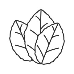 Sticker - Tobacco leaves linear icon