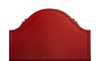 Red soft velvet bed headboard isolated on white