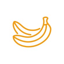 Yellow Banana Icon Vector. Line Color Fruit Symbol Isolated. Trendy Flat Outline Ui Sign Design. Thin Linear Banana Graphic Pictogram For Web Site, Mobile App. Logo Illustration. Eps10