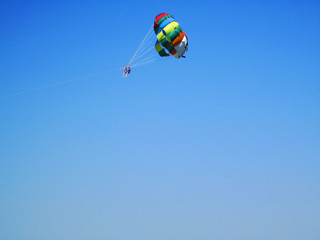 Parasailing on vacation in Greece