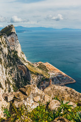 Wall Mural - Aerial view of the coastline of Gibraltar from the top of the rock