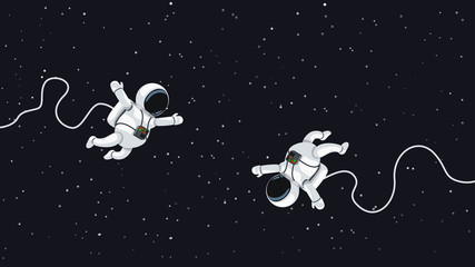 astronauts flying in space