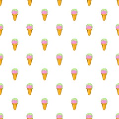 Wall Mural - Ice cream pattern. Cartoon illustration of ice cream vector pattern for web