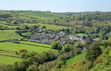 Fototapeta Natura - Aerial view of Taddiport near Torrington in Devon