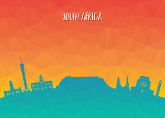 south africa landmark global travel and journey paper background. vector design template.used for yo