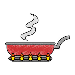 Wall Mural - kitchen pan in oven vector illustration design