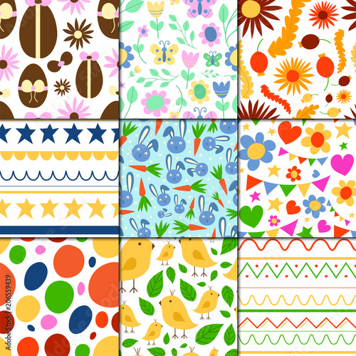 Easter seamless pattern background design vector holiday celebration party wa...