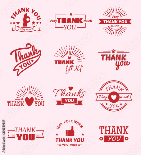 Thank you quote slogan citate vector text message feeling emotions lettering ...