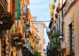 Fototapeta Uliczki - Narrow ancient street in Siracusa Sicily