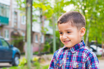 portrait of a boy outdoors