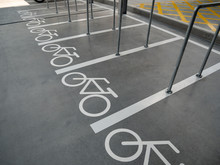 Empty Place For A Parking Of Bicycles.