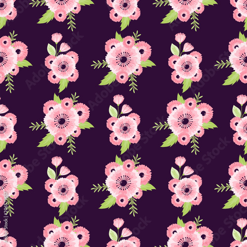 Nature flower illustration seamless pattern background floral summer vector