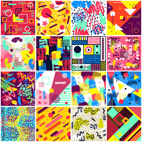 Abstract seamless pattern vector abstracting geometric background chaotic tex...