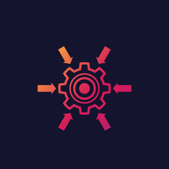 Canvas Print - Integration system icon with cogwheel