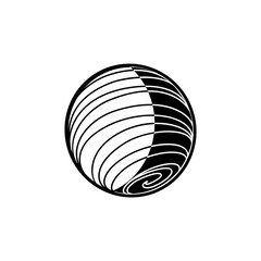 Wall Mural - Outer space object - textured planet or star isolated on white background. Black and white celestial body flying in cosmos - vector illustration of astronomical element.