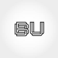 Initial Letter BU Logo Template Design