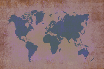  old blue map of the world ,vintage background