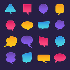 Wall Mural - Flat design icons set bubble message for text. Vector illustrations.