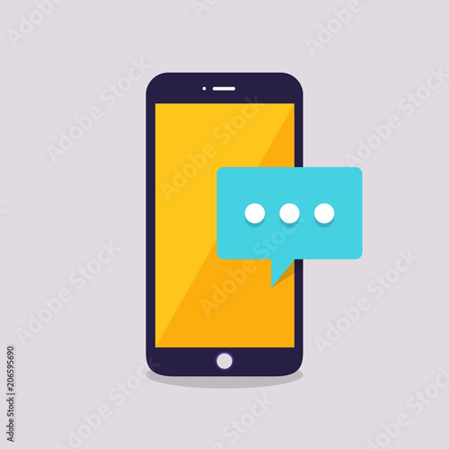 Fotomural Flat design concept message and chat