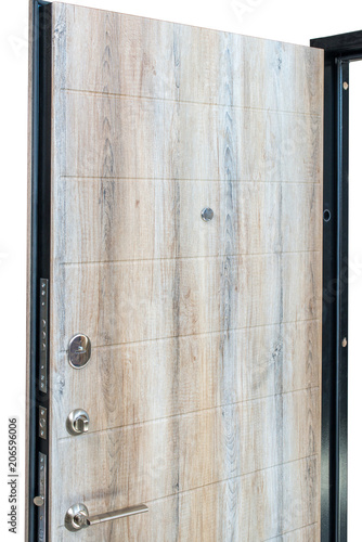 Open Wooden Door Isolated At White Background Image Of A