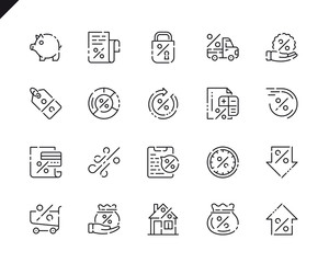 Leinwandbilder - Simple Set Loan Line Icons for Website and Mobile Apps.