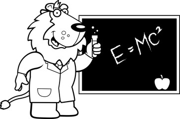 Wall Mural - Cartoon Lion Scientist