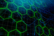 Digital green hexagon background
