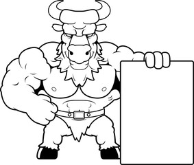 Wall Mural - Cartoon Minotaur Sign