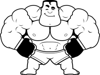 Canvas Print - Cartoon MMA Fighter Confident