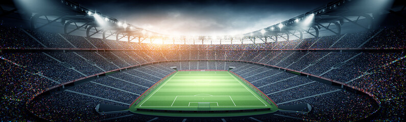 Obraz na płótnie niebo trawa stadion 3d
