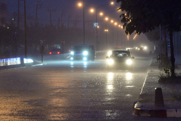 raining in the town