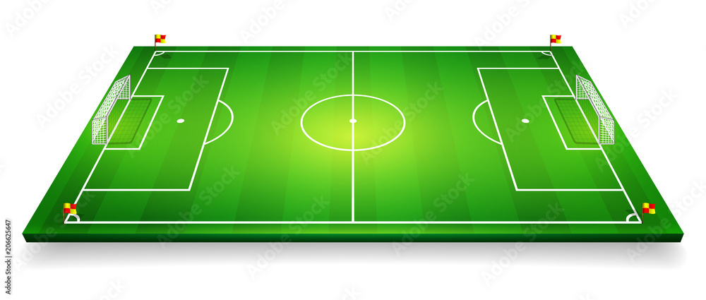 Foot Field Visual Perspective vector illustration of football field, soccer field. Vector ...