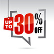 Sale up to 30 percent off isolated sticker icon