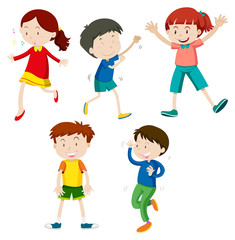 Wall Mural - A Set of Children Dancing