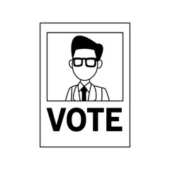 Sticker - Vote politician candidate vector illustration graphic design