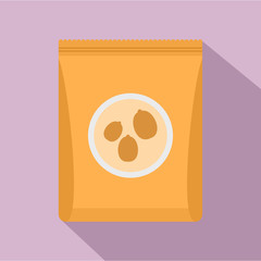 Sticker - Peanut pack icon. Flat illustration of peanut pack vector icon for web design