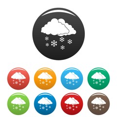 Sticker - Snow cloud holiday icon. Simple illustration of snow cloud holiday vector icons set color isolated on white