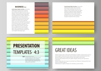 Wall Mural - set of business templates for presentation slides. vector layouts in flat style. bright color rectan