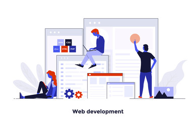 Wall Mural - modern flat design concept illustration - web development