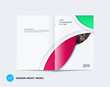 © Diamond Graphics - Abstract double-page brochure design round style with colourful circles for branding. Business vector presentation broadside.