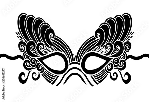 Bohemian Festive Masks Decorative Vector Mask Silhouette For Adult Coloring Pages Fashion Print Hand Drawn Ethnic Patterned T Shirt Print Boho Chic Style Doodle Illustration Stock Illustration Adobe Stock