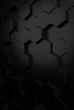 Abstract Background Of Hexagon. 3D Rendering.