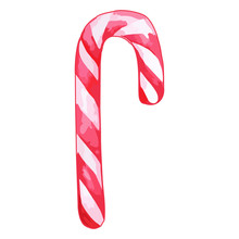 Christmas Sweet Peppermint Cinnamon Candy Cane Lollipop Pink White Isolated Vector
