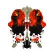 Abstract paint watercolor inkblot Rorschach test isolated on white background